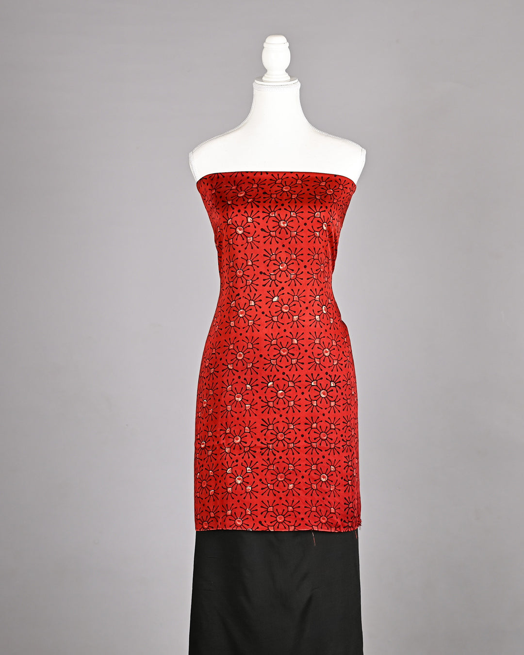 Traditional Maroon Ajrakh Handblock Printed Modal Silk 3-Piece Suit