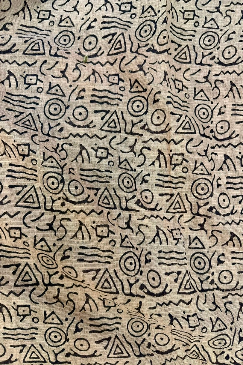Rustic Maroon Hand-Block Printed Saree with All-Over Paisley (Kalka) Design