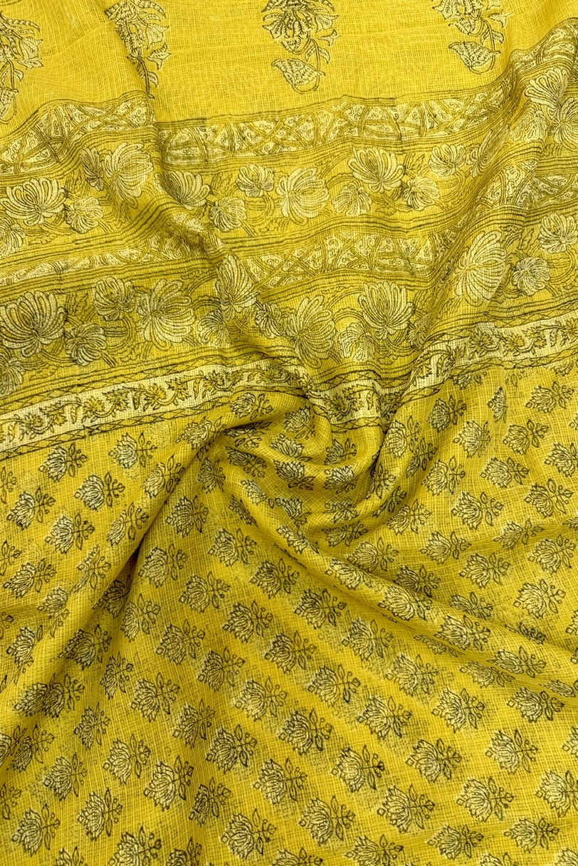 Pure Kota Doria Handblock Printed Lightweight Sarees With Blouse Purple