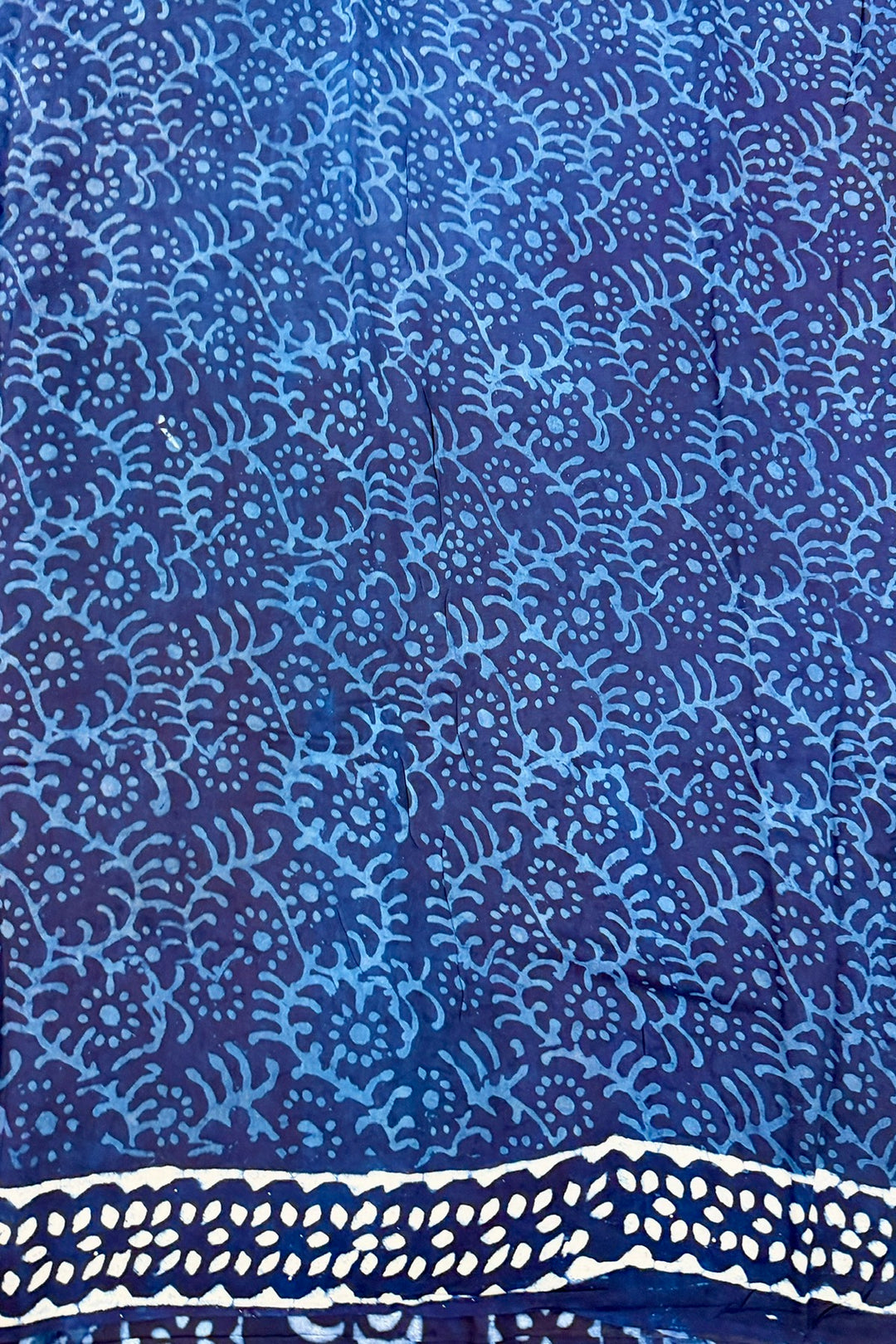 Indigo Blue Dabu Handblock Printed Pure Modal Silk Saree