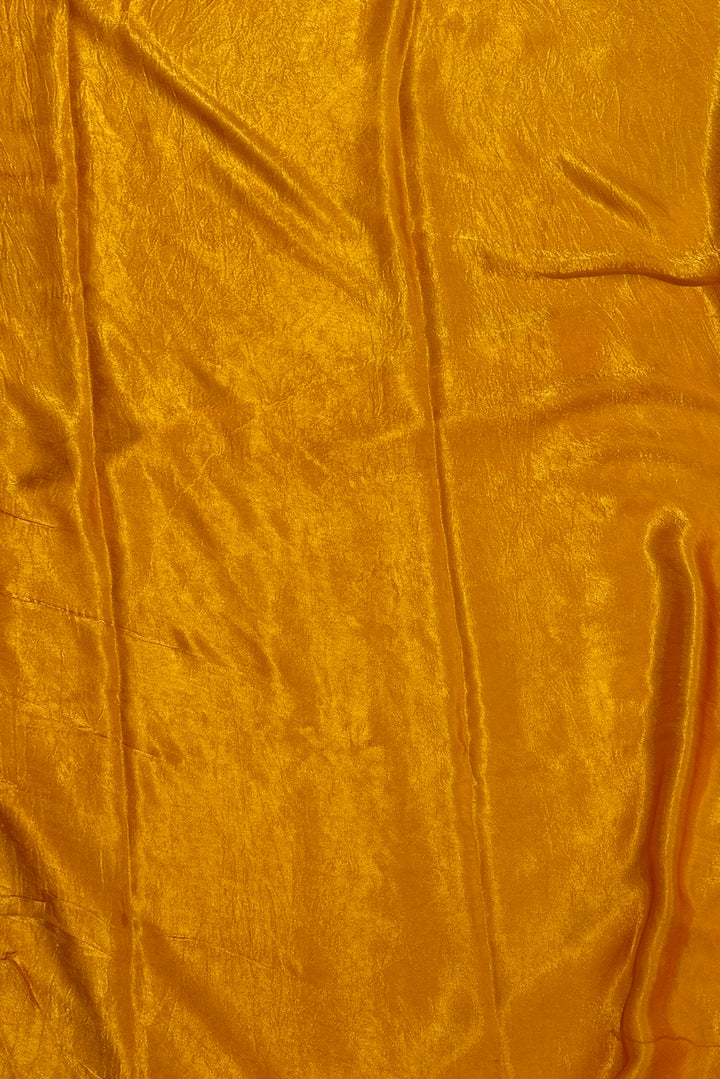 Vibrant Mustard Yellow Gajji Silk Hand-Knotted Bandhani Saree