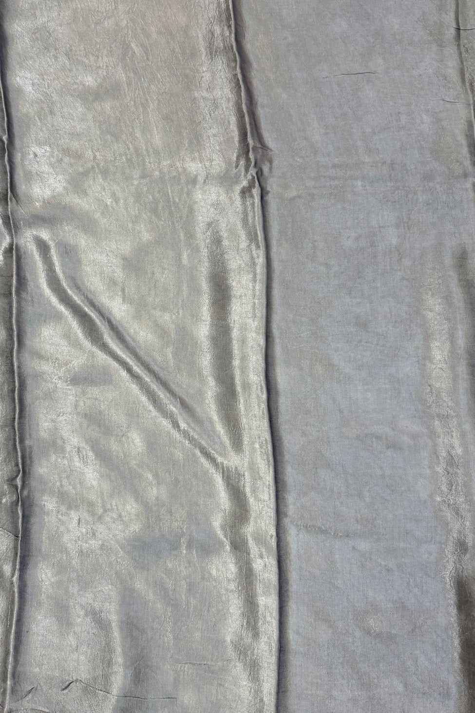 Sophisticated Silver Grey Pure Gajji Silk Bandhani Saree